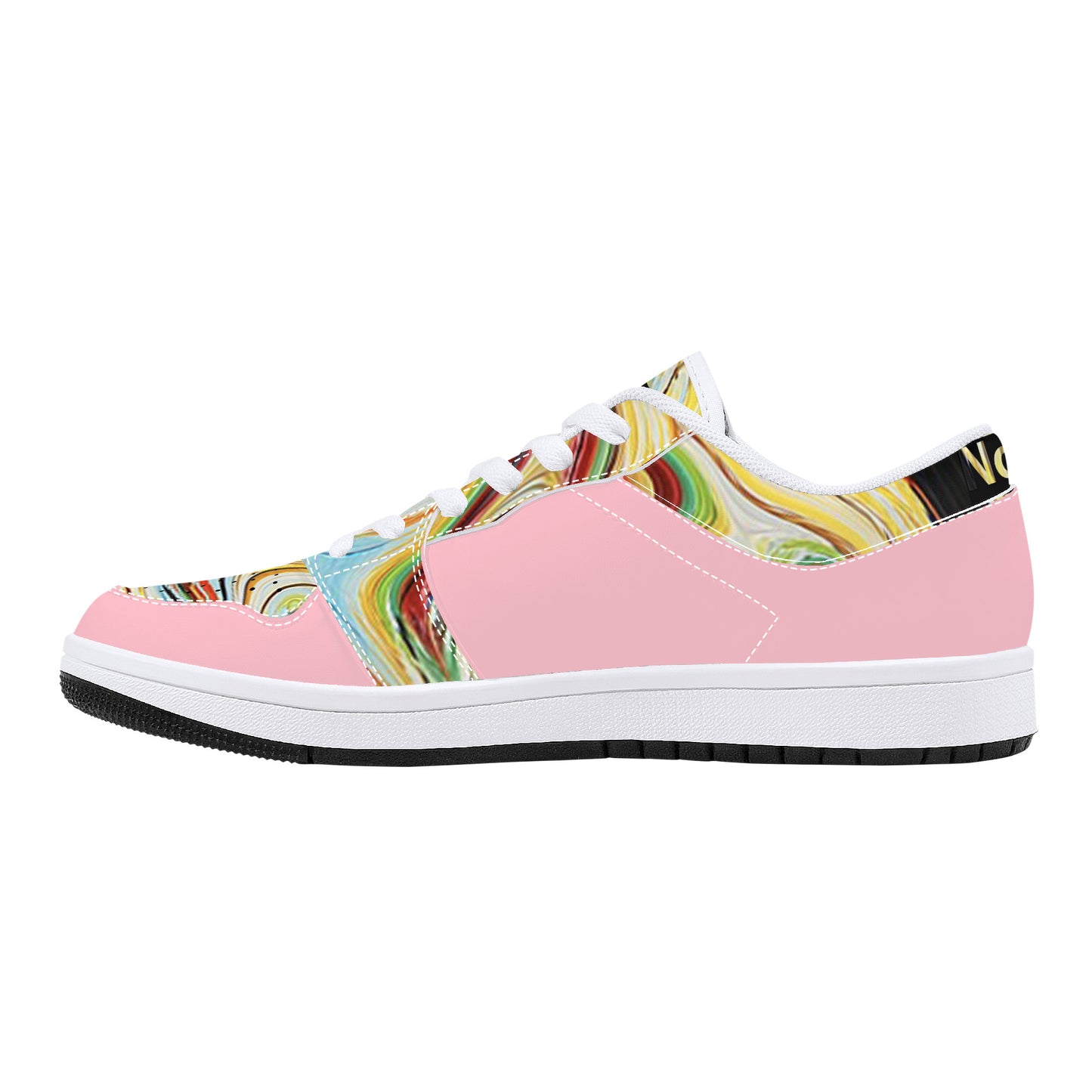 Soyo Painted Pink and White Low-Top Leather