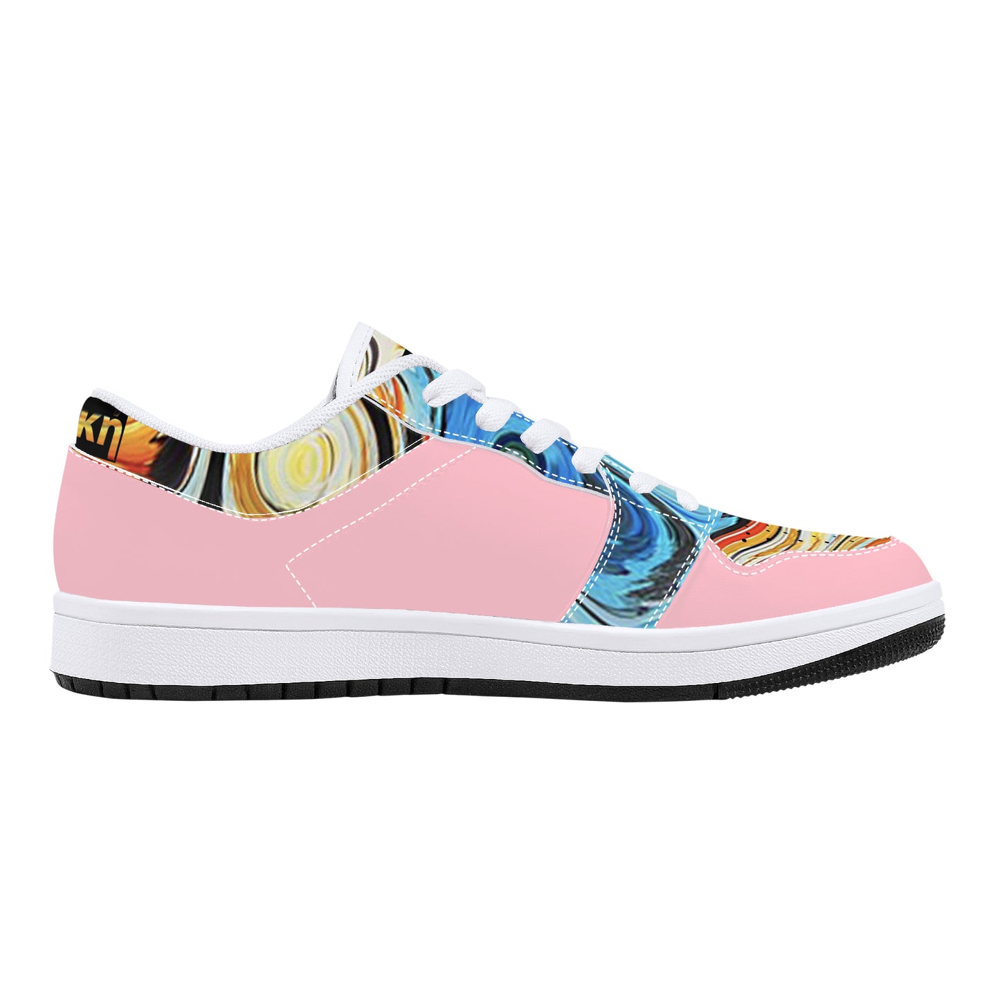 Soyo Painted Pink and White Low-Top Leather