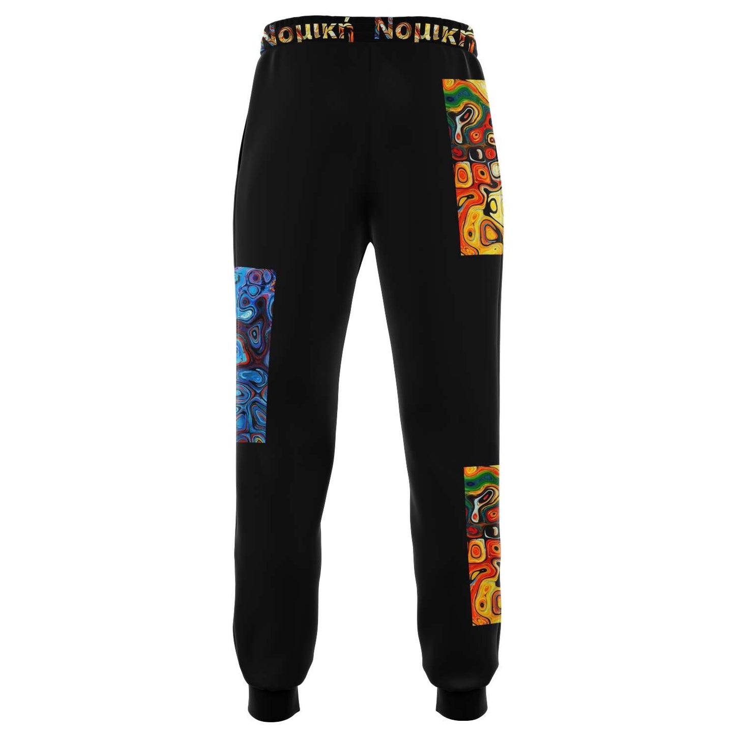 Calça jogger preta pintada à mão com soyo