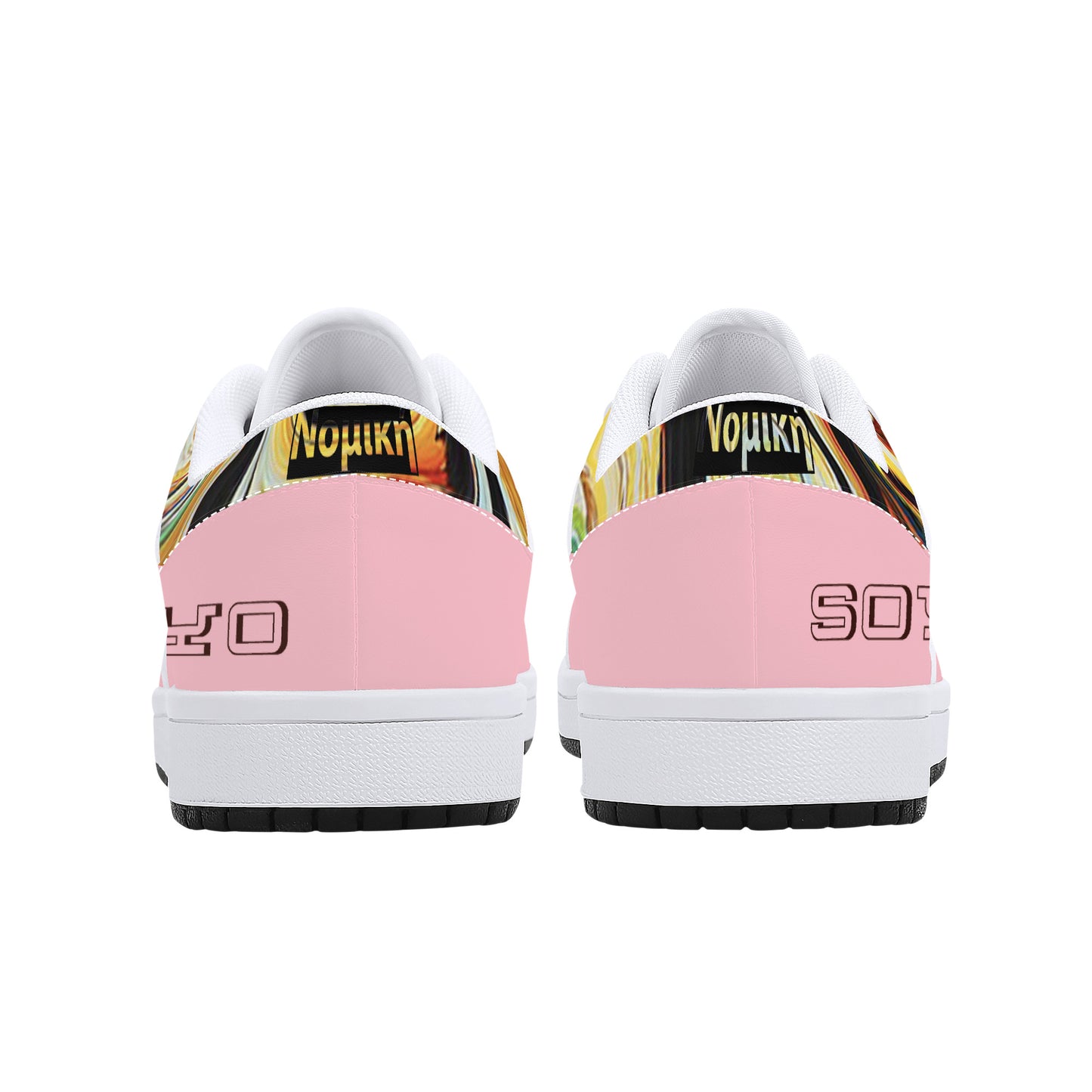 Soyo Painted Pink and White Low-Top Leather