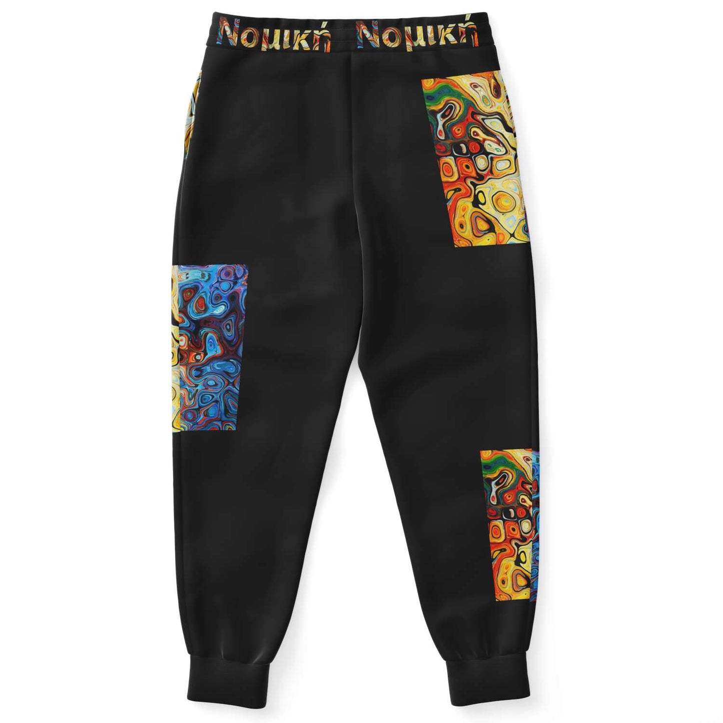 Calça jogger preta pintada à mão com soyo